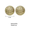 Orecchini dorati a forma di quadrato rotondo a forma di perno Orecchini semplici in metallo vintage per gioielli di moda da donna Brincos per orecchini da ragazza
