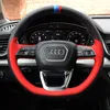 DIY custom leather hand-sewn steering wheel cover For Audi Q5L A4L A6L Q2LQ3 A3 A5 A8 Q7 TT auto parts