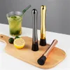Ice Muddler Cocktail Fruit Squeezer Bar 8/10 Inch Stainless Steel Tool PP Head For Mojitos Margaritas Mint Drinks