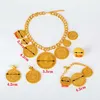 Münze Halskette/Ohrring/Ring/Armband Schmuck Sets Für Frauen Gold Farbe Münzen Arabisch/Afrikanische Braut Türkei hochzeit Geschenke 210720