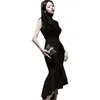 Wiosna i lato Koreański styl mody Elegancki cienki seksowny bez rękawów wydrążony fishtail spódnica biurowa dla kobiet sukienki 210602