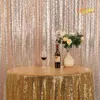 Perfettamente 4FTx8FT Champagne Gold Paillettes Tessuto Sfondo Po booth Sfondo Tenda da sposa per Natale / Decorazioni di nozze 210913