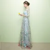 Long Dress Bodycon Maxi Evening Party Dress Women Silver Floral Solid Vestidos High Split Metting Brodery Lace Dress Vestidos 210226