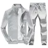 TRACKSUIT MEN Zipper Jackor + byxor 3 stycken set TRACKSUIT JOGGER SETS Casual Slim Fit Sporting Suit Fashion Mens Sweat Suits X0610