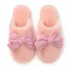 Fashion Bowknot Winter Fur Slippers for Women Yellow Pink White Snow Slides Indoor House Outdoor Girls Ladies Furry Slipper Shoes size 36-41