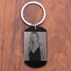 Custom Photo Name Keychain 316L Stainless Steel Key Chian Engraved Picture Word AI Files Key Ring Personalized Gift for Friends