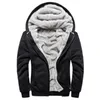 Men Zipper Hoodies Jacket Men Winter Warm Coat Fur Lined Fleece Hoodies Male Hooded Sweatshirt Colorblock Jackets for Men 201104