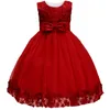 Lace Girls Wedding Party Dresses for Girl's Födelsedag Baby Kids Kostym Evening Ball Drteenager Vestidos Kläder X0803