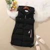 Kamizelki damskie 3 XL Plus Size Kobiety Kamizelka Zimowa Kurtka Kieszonkowa Płaszcz Z Kapturem Ciepła Casual Cotton Padded Kobieta Slim Bez Rękawów Waistcoat 2021