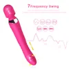 Heating Swing 2 in 1 Dildo Vibrator Massager Rotation Vibration 7 Speed G spot Vibrator for Women Clitoris Stimulator