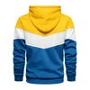 Mäns Hoodies Sweatshirts Patchwork Fleece 2021 Höst Vinter Mode Casual Loose Warm Sweatshirt Homme Streetwear Plus Size Outwear