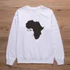 Женские толстовки толстовки Афро Lady Graphic Unisex Africa Map Print Женщины Streetwear Melanin Crewneck Pullovers Tops