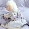 Щенок одежда bunny серая принцесса платье подходит маленький кошка летом домашнее животное милый повседневный костюм ткань собака юбка
