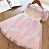 Little Princess Party Dress for Girls Sequined Evening Gown Girls Birthday Dress Crystal Fashion 3-8T Kids Casual Holiday Wear Q0716
