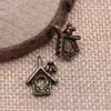 Charms per casette pendenti antichi, gioielli in argento tibetano vintage, accessori gioielli fai da te per collana braccialetto 17 * 15 mm