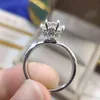 Classic Princess Square Ring Excellent Cut 1 CT Pass Diamond Test D Kleur Moissanite Rings Engagement Sieraden