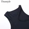 Tinastyle Kapalı Omuz Seksi Bodysuit ve Pantolon Kadın Set Iki Parçalı Bodycon Tulum Bayan Tulumlar Ince Parti Kulübü Streetwear Y0625