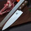 Hoge kwaliteit Volledige Tang 8-inch Chef Mes Multifunctionele Chinese Keukenmessen 5Cr 13Mov Roestvrijstalen Blade Groente en Fruit Knifes met Retail Box-pakket