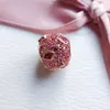 Rosévergoldetes, metallplattiertes, rosa Pave-Kuss-Charm-Korn für europäische Pandora-Schmuck-Charm-Armbänder