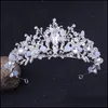 Серьги Ожерелье Ювелирные Изделия наборы 3 штуки Bridal Zircon Hrinestone Листья Корона Набор Свадебное платье Женщины HQ0272 Drop Доставка 2021 Colxl