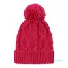 Mössor slouchy pompom tjock stickad hatt för kvinnor män vinter mjuk varm woolen cap casual skullies skullcap bonnet tillbehör