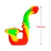 Tubi da fumo tascabili in silicone Sherlock da 5,0 pollici Colori misti Pipa da tabacco con bong per olio in ciotola di vetro