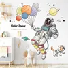 Espaço exterior dos desenhos animados Astronauta Adesivo de Parede para Kids Rooms Berçário Removível Parede Decoração de Vinil Balão Adesivo Decalques Decalque Home Decor 210914