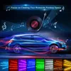 자동차 인테리어 라이트 4pcs 8 컬러 72 LED 멀티 컬러 음악 LED 스트립 조명 자동차 분위기 조명, 자동차 사운드 활성 기능을위한 LED 스트립