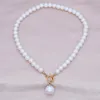 Chaînes Rétro Élégant Perle Pendentif Collier Avec Simple Mode Sauvage À La Main Perlé Pour Les Femmes Partie En Gros