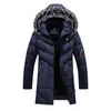 Zimowe Kurtki Męskie Ciepłe Grube Multi-Kieszonkowe Parkas Płaszcze Płaszcze Mens Casual Polece Fur Collar Windbreaker Padded Płaszcz Solid 211129