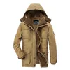 Ny 2021 Mäns Casual Jacket Mode Vinter Parkas Man Fur Trench Tjocka Overcoat Uppvärmda Jackor Bomull Varmlackar Långärmad Y1103