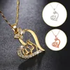 Pendant Necklaces 1PCS Women's Fashion And Exquisite Aluminum Alloy Heart-shaped Butterfly Diamond Necklace Jewelry S78