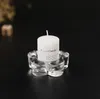 Romantyczny Przenośny Kwiat Serca Gwiazda Klasyczna Szklana Świeca Ślubna Ślub Transparent Tealight Candle Uchwyt Party Decor SN2353