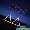 Design European Simple Triangle Style Drop & Dangle Long Earrings For Women Rose Gold color Jewelry Gift Anti allergy