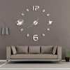 DIY Large Fromeless Giant Clock Modern Design Cafe Kaffe Mugg Kaffe Bean Decor Kitchen Wall Watch 210310