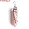 Wojiaer Natural Lapis Crystal Stone Alloy Bullet Pendant voor sieraden maken charme kettingaccessoires groothandel 12 stks/lot bn303