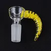 Pièce de bol en verre de corne royale de 14 mm avec écran en nid d'abeille Couleurs USA Accessoires pour fumeurs pour bangs