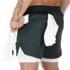 Mens 2 em 1 Camuflagem Shorts Academias Fitness Workout Quick-seco Calças Curtas Masculinas Verão Crossfit Casual Zip Pocket Beach Shorts Y2023