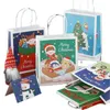 Korean Christmas Portable Shopping Paper Gifts Wrap Bag Cute Cartoon Pattern Packaging Bags Xmas Birthday Party Gift Storage wzg 177C3
