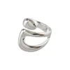 Minimalistische 925 Sterling Silber Ringe für Frauen Offener Ring Mode Kreative Hohl Unregelmäßige Geometrische Geburtstag Party Schmuck Geschenke