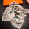 Écharpe de marque de haute qualité, taille 50x50cm, bandeau 100% en soie pour sac, petits foulards carrés en sergé, sans boîte, t99a267C