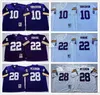 Camisas de futebol universitário retrô Ncaa Vintage 75th Ed Purple White Jersey 0010