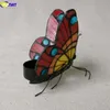 FUMAT Candle Holder Butterfly Stained Glass Christmas Gift Bedroom Bedside Night Lamp Light Wedding Decoration Tealight Holders 210824
