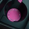 2 TEILE/SATZ Auto Getränkehalter Matte Auto Rutschfeste Wasserflaschenauflage Mit Strass Getränkeuntersetzer 7 cm/2,75 Zoll Schwarz Rosa Blau XBJK2106