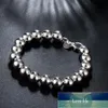 Bijoux 925 bijoux en argent 10mm Bracelet perlé bracelets pour femmes de haute qualité mode hommes Bracelet manchette en argent usine exp5047638