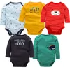 5 stks/partij bodysuits Hoge Kwaliteit Uniesx Pasgeboren 100% Katoenen Kleding set baby bebe Baby jongen meisje Kleding 210309