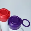 Magazzino locale! Bottiglie per bambini dritte a sublimazione da 12 once Bicchieri Sippy bianchi a 6 colori Bicchieri in acciaio inossidabile Bicchieri a doppio isolamento A12