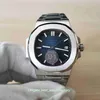 Mit Boxpapieren U1 Fabrik Top-Qualität Uhren 40mm Nautilus 5711 1A/010 blaues Zifferblatt Asien 2813 Uhrwerk transparente mechanische automatische Herrenuhr Herrenarmbanduhren