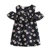 Summer 2 3 4 6 8 10 12 Years Children Flower Floral Print Wrap Off Shoulder Strapless Bohemian Dresses For Kids Baby Girls 210701