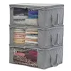 Sacos de armazenamento de colcha com tampa dobrável caixa à prova de poeira de grande capacidade de vestuário vestuário organizador organizador armário e sub-cama
